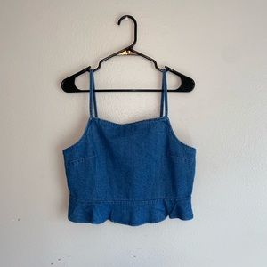 American Eagle denim crop top